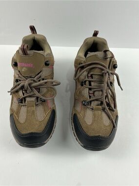 Northside Tan Trail Shoes with Pink Trim
